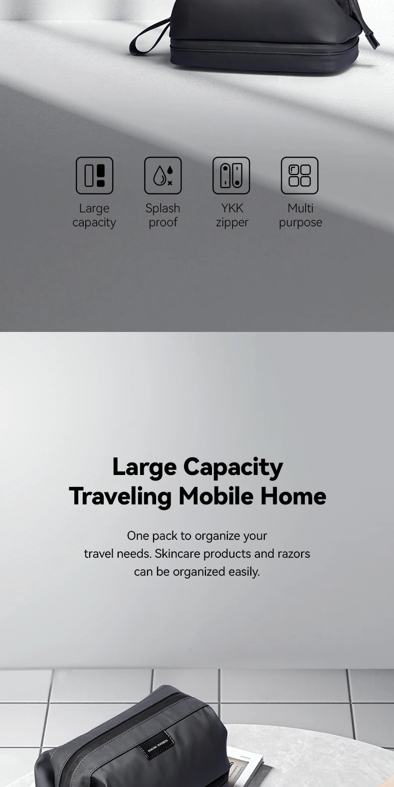 MARK RYDEN Travel Organizer Bag Toiletries Waterproof Pouch Makeup Bag