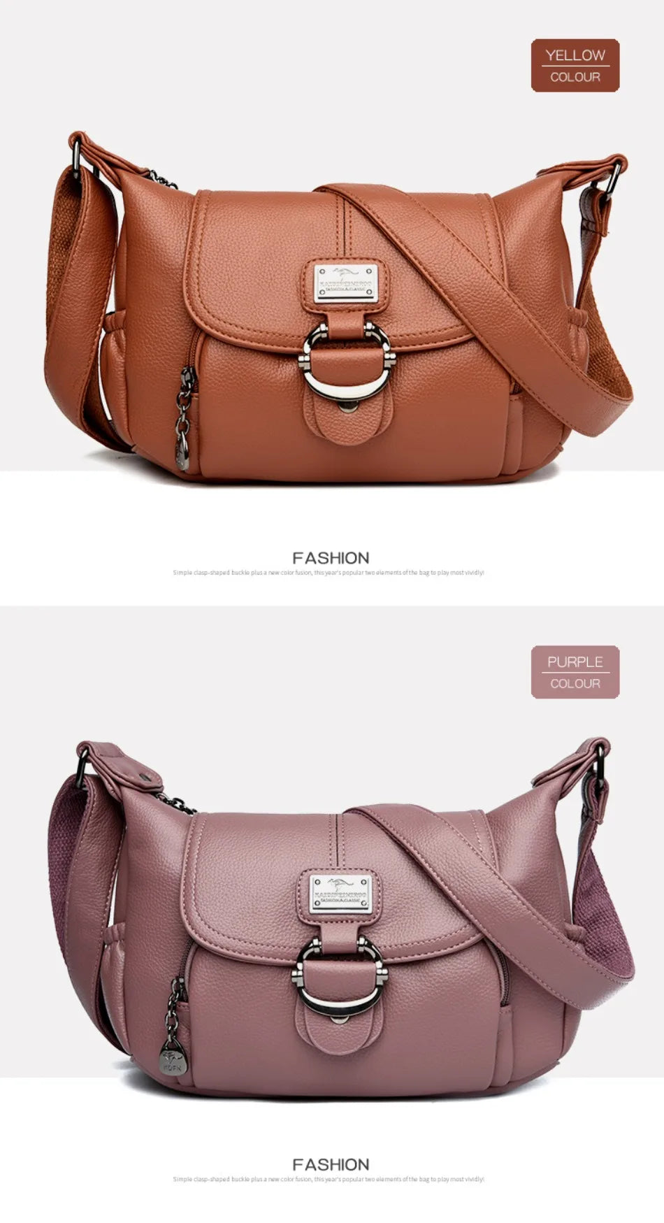 Sac à main en cuir à rabat, style urbain