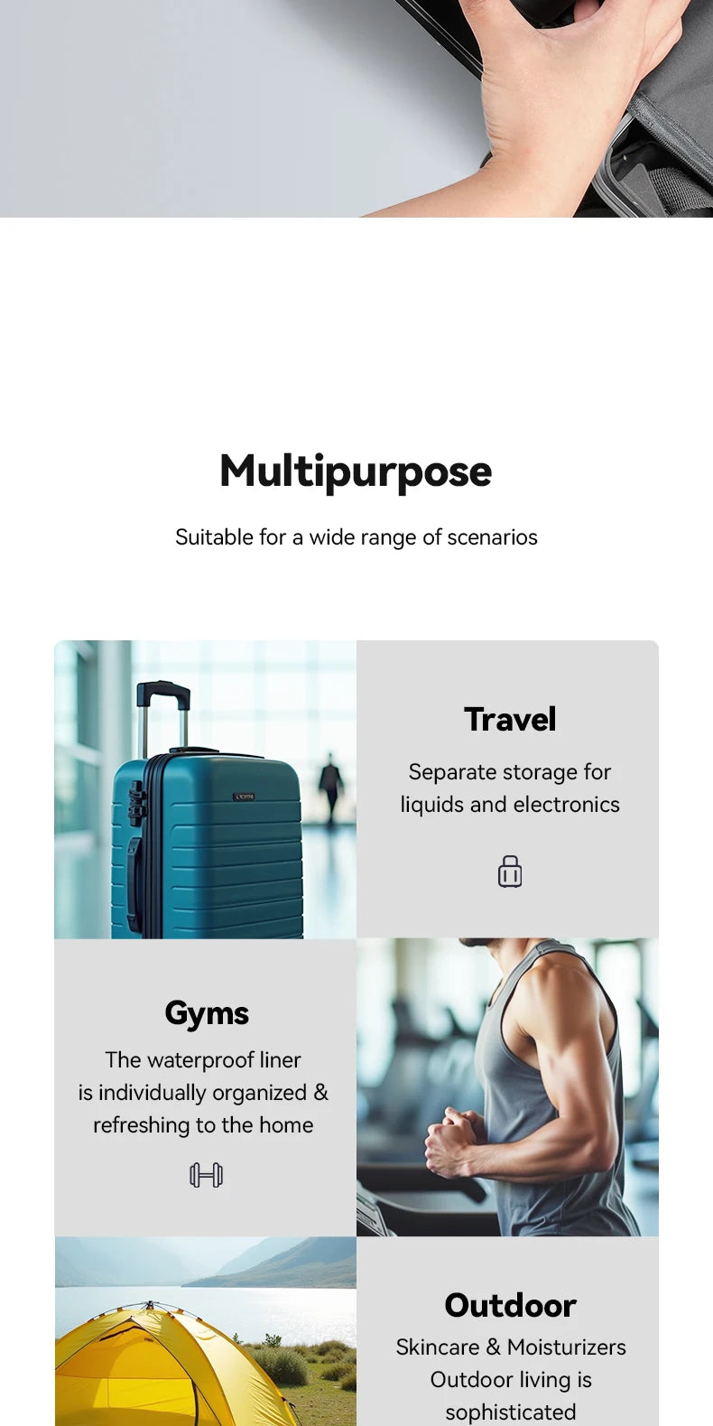 MARK RYDEN Travel Organizer Bag Toiletries Waterproof Pouch Makeup Bag