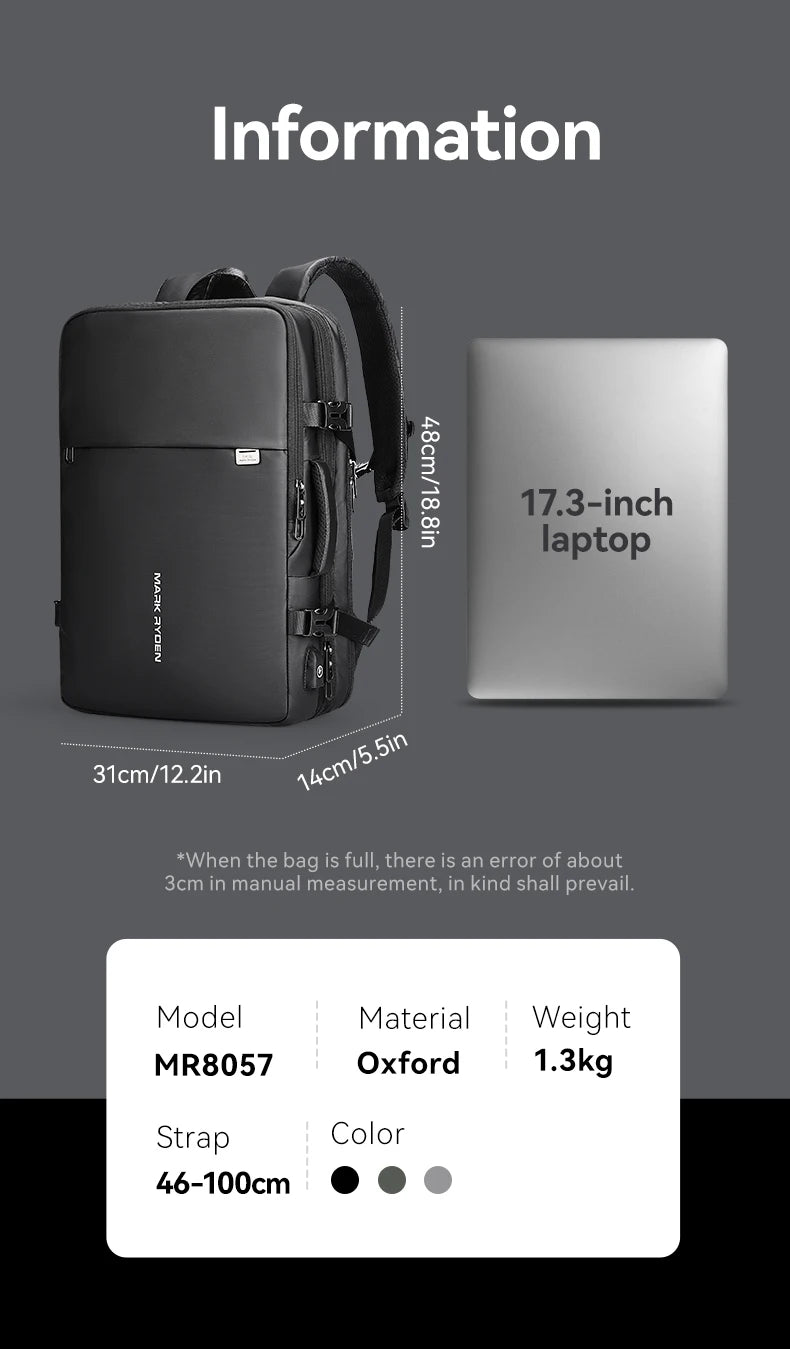 Mark Ryden Sac à dos de voyage grande capacité – Extensible et fonctionnel