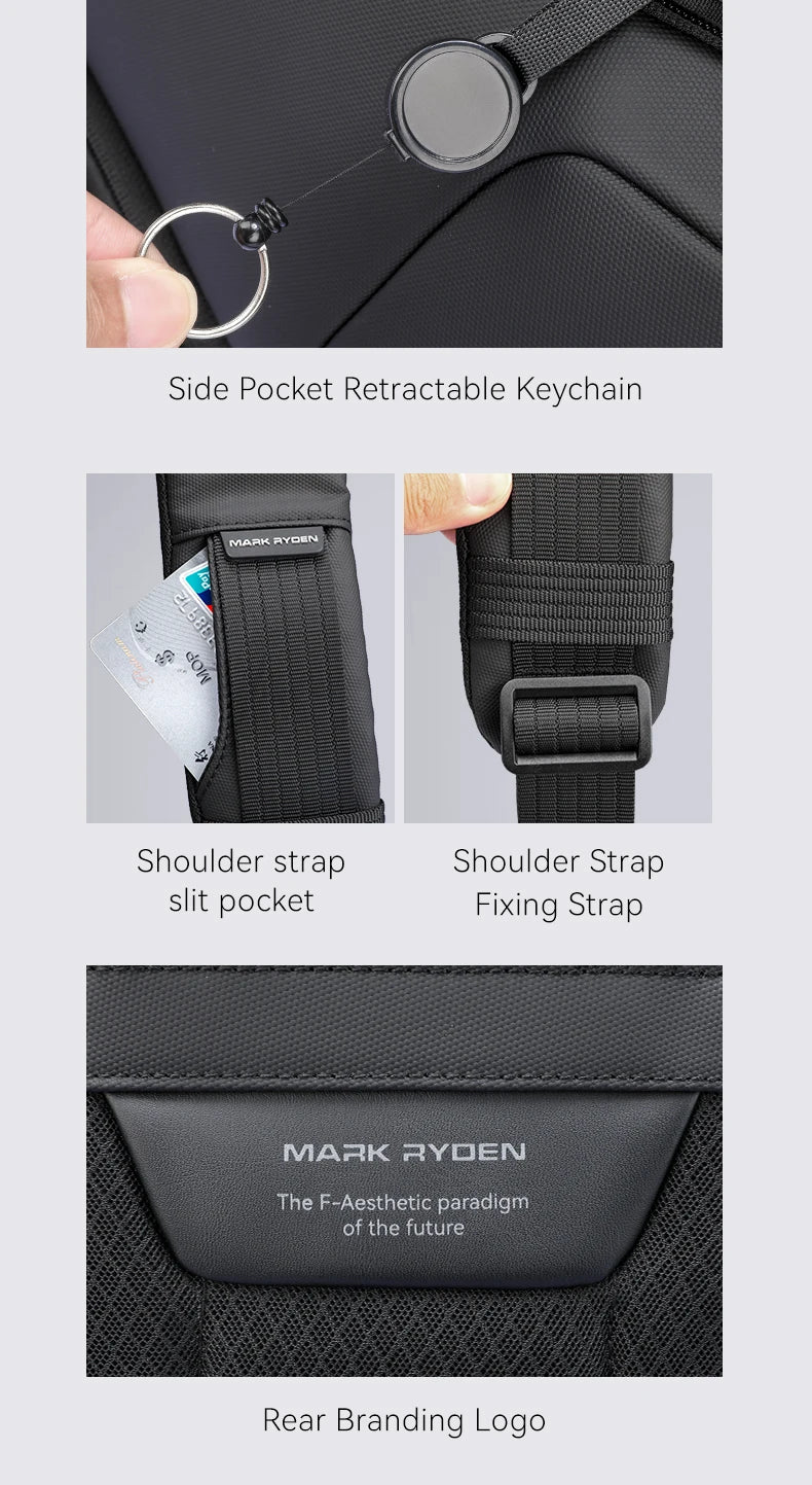 MARK RYDEN Crossbag Men's Chest Bag Waterproof  Functional Backpacks