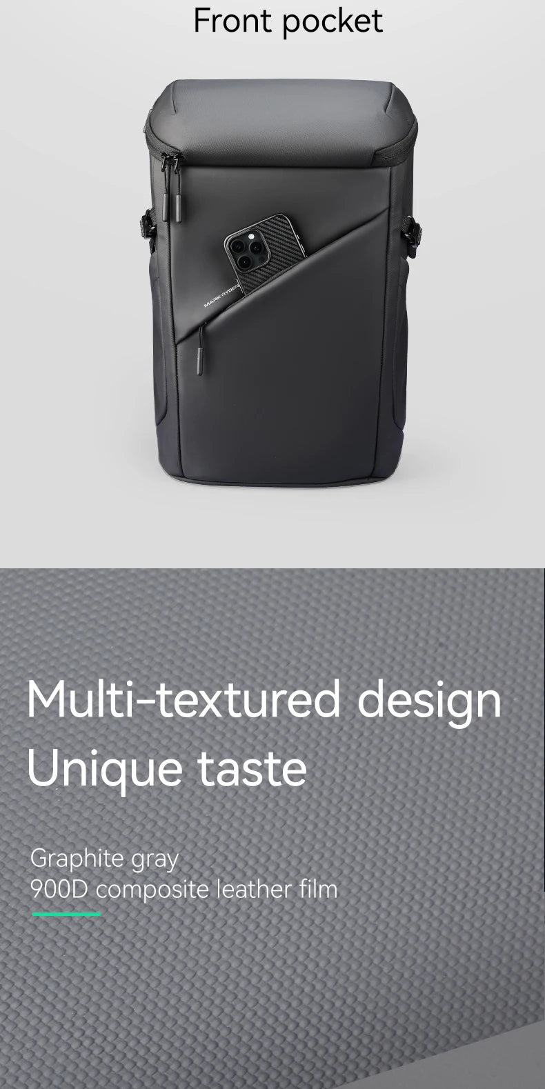 Men's 17inch Business Laptop Backpack Multifunctional Waterproof Travel Bag 360 Protection