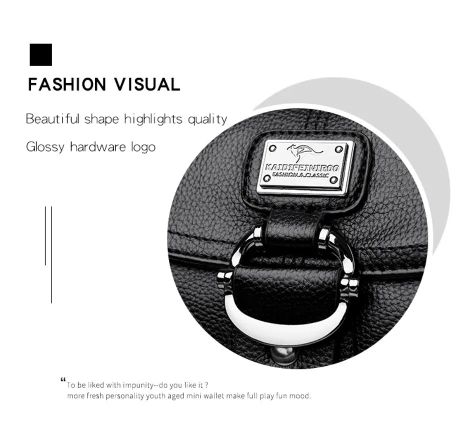 Sac à main en cuir à rabat, style urbain