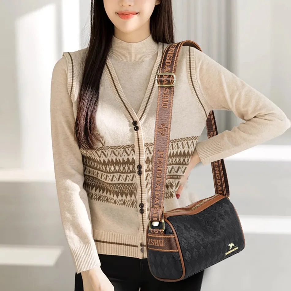 Sac à main en cuir, porté épaule et croisé