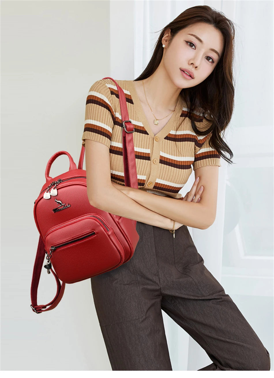 Sac à dos de voyage polyvalent en cuir