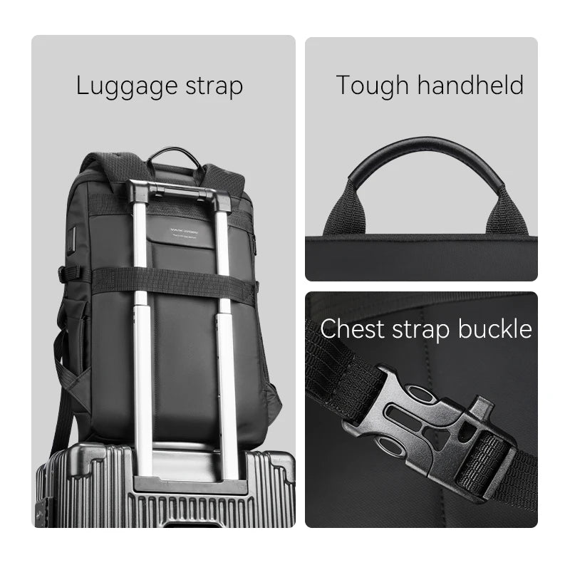 Men's 17inch Business Laptop Backpack Multifunctional Waterproof Travel Bag 360 Protection