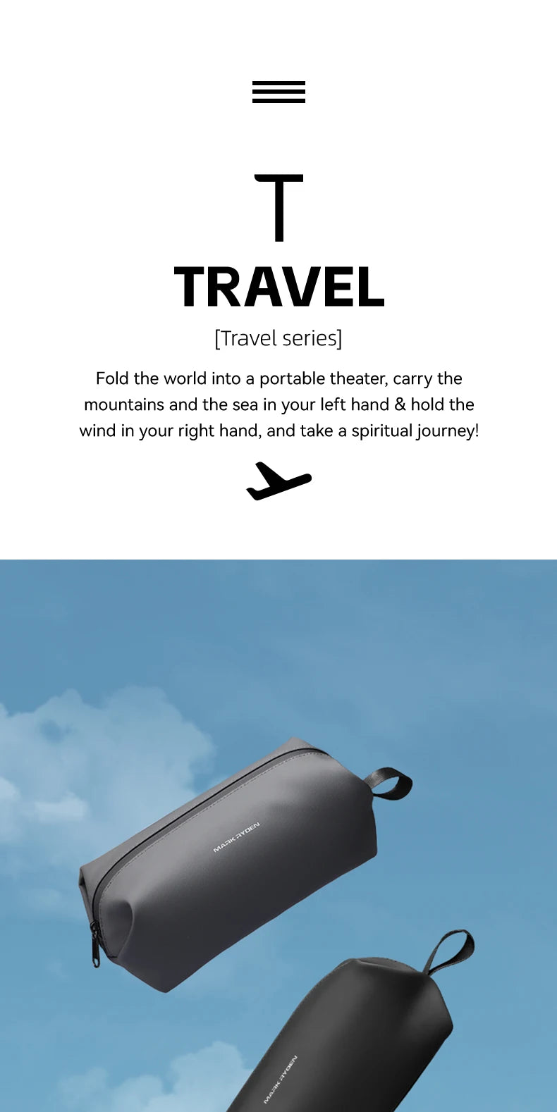 MARK RYDEN Toiletry Bag Travel Makeup Bag Pillow Type Waterproof Pouch Mini