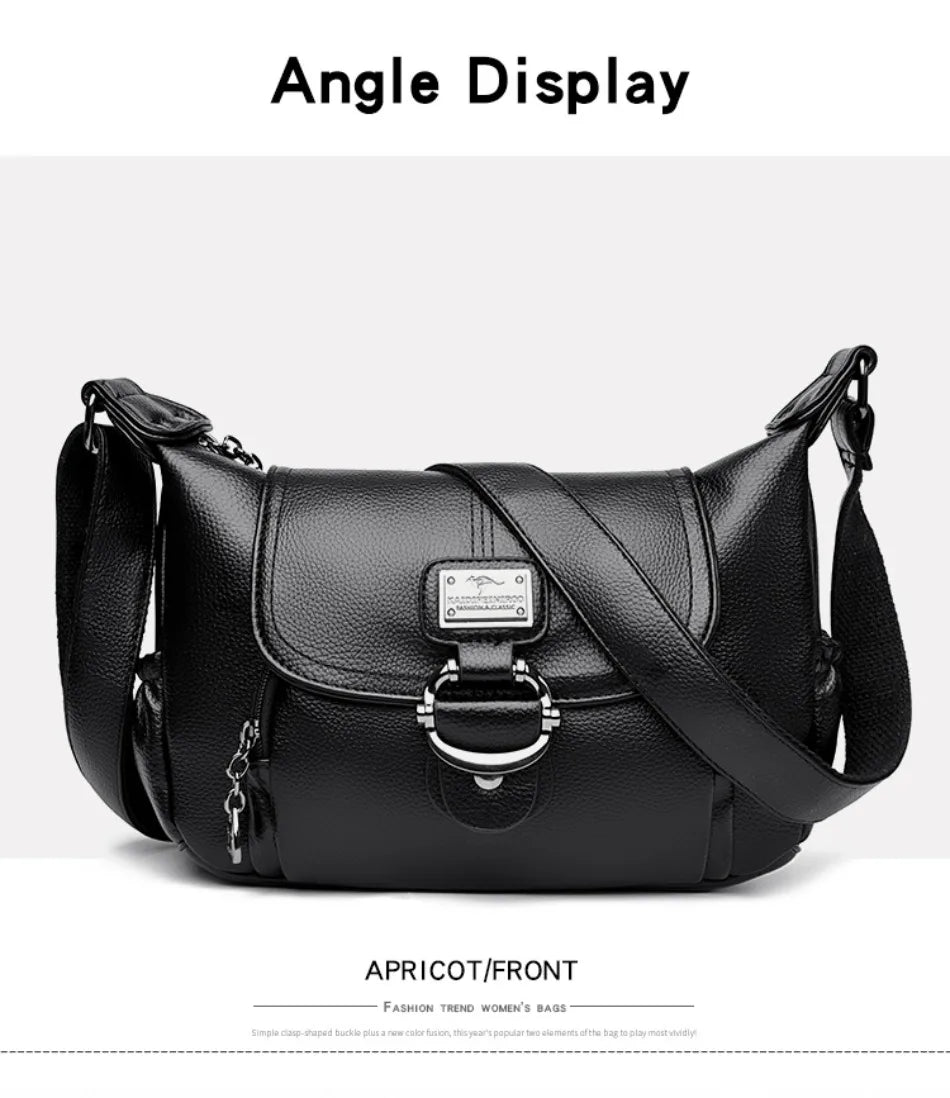 Sac à main en cuir à rabat, style urbain