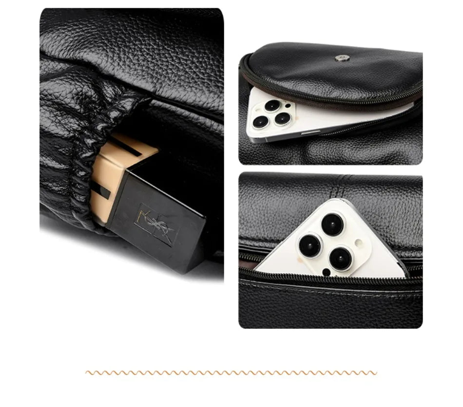 Sac à main en cuir à rabat, style urbain