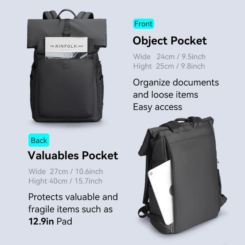 Mark Ryden Sac à dos roll-top professionnel – Ligne épurée