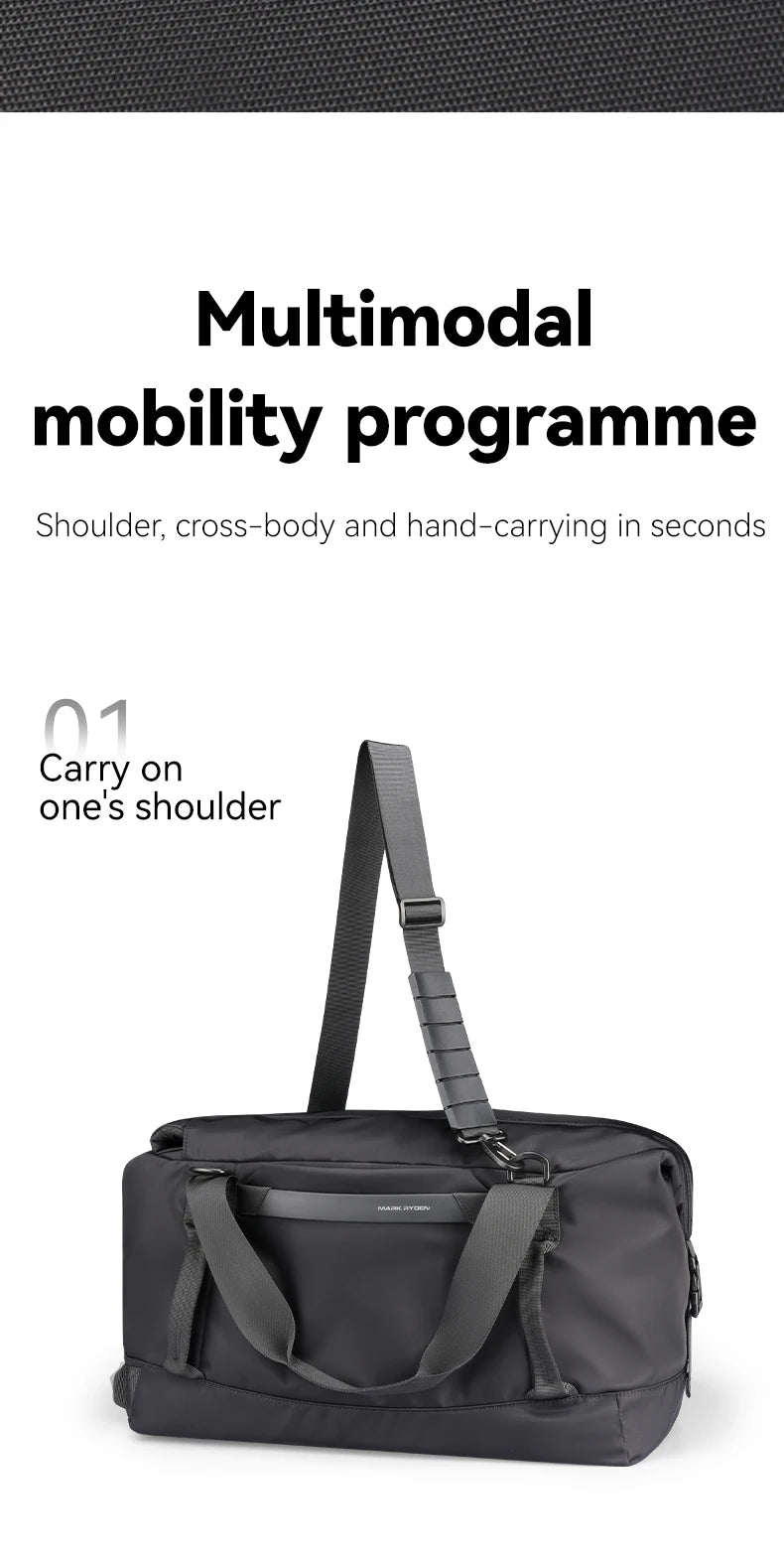 Multi-form handbag fitness travel crossbody bag