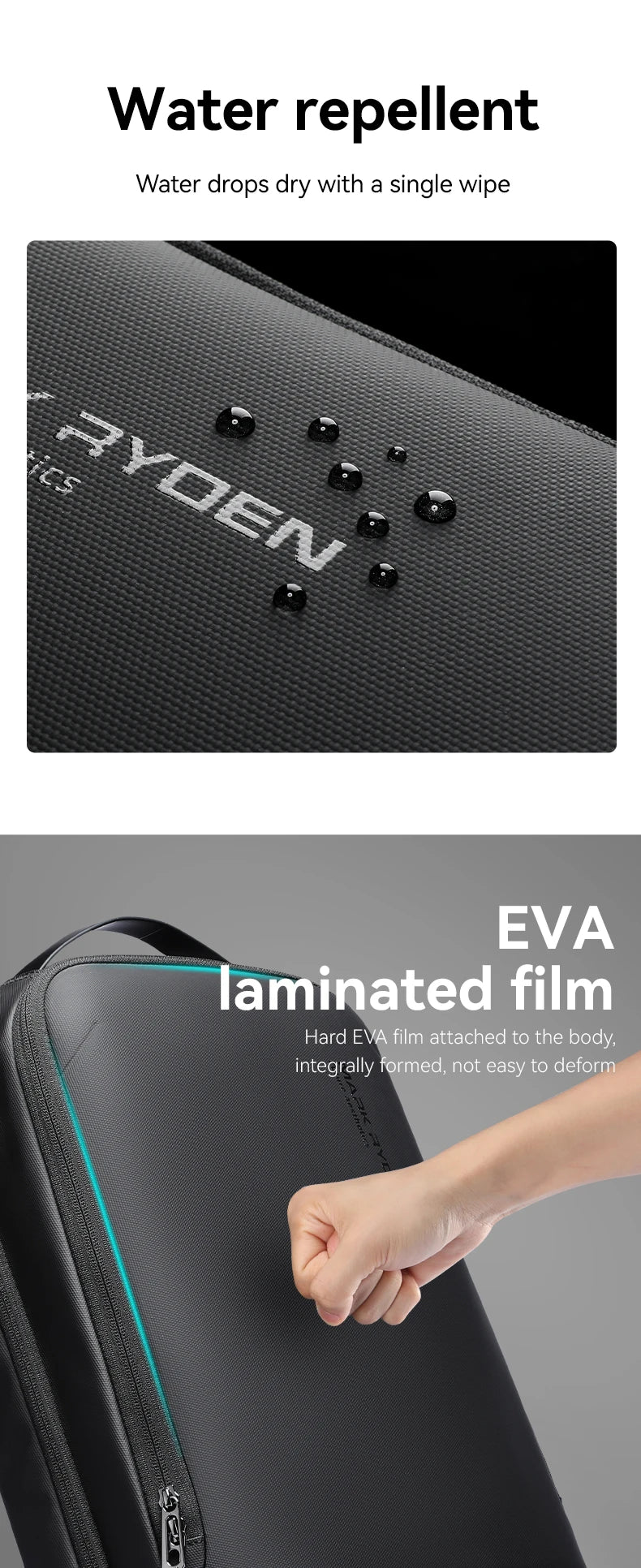 MARK RYDEN Slim Laptop Backpack for Men Business Minimalist Backpack YKK Zipper Scratch Resistant With USB