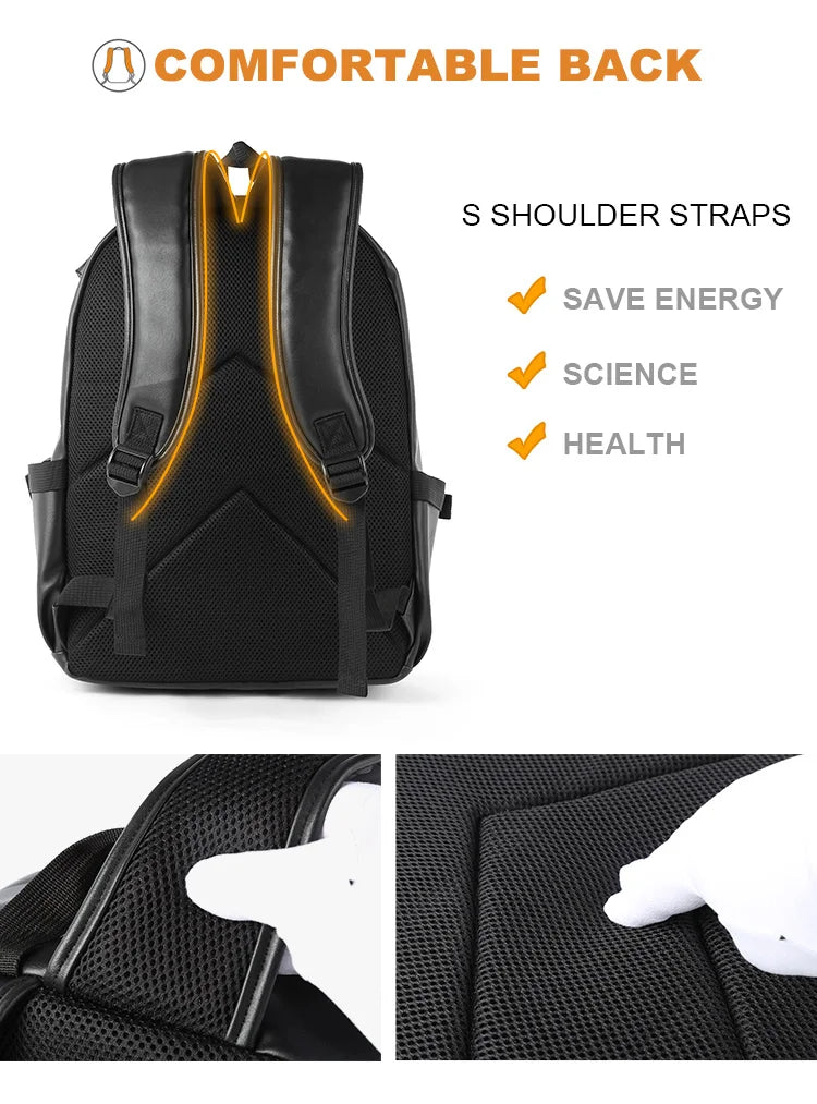 Men Leather Laptop Backpack Large Antitheft Travel Backpack High Quality Fashion Knapsack Bags for Male